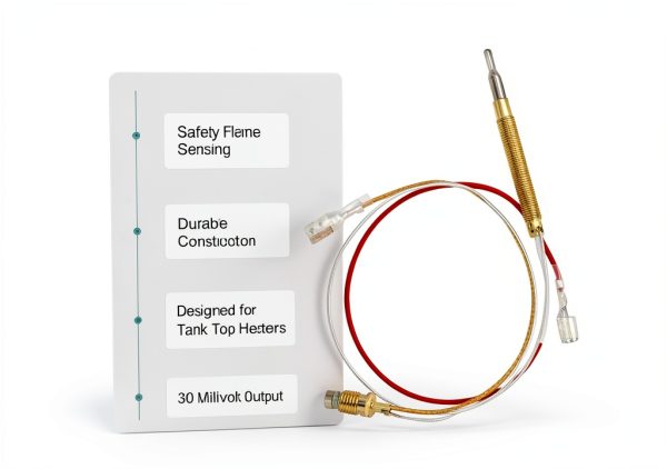 Outdoor Patio Heater Thermocouple, M8 x 1 Connection with Nuts, Universal Replacement Part for Gas Patio Heaters, M6 x 0.75 Thermocouple Head Thread and 2 Screw Nuts,16.2” Long-4