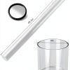 Patio Heater Glass Tube Replacement 49.5" Tall 4" Diameter Heater Parts with Silicone Ring Compatible Fit Four Sided Pyramid Flame OutdoorHeater, Glass Patio Heater for Hiland, fire sense-6