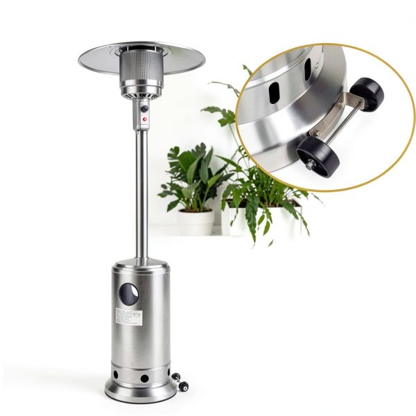 Universal Patio Heater Wheel Kit Birheatry Silver Bracket Black Wheels-3