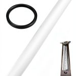 Patio Heater Glass Tube Replacement 49.5" Tall 4" Diameter Heater Parts with Silicone Ring Compatible Fit Four Sided Pyramid Flame OutdoorHeater, Glass Patio Heater for Hiland, fire sense-0