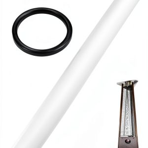 Patio Heater Glass Tube Replacement 49.5" Tall 4" Diameter Heater Parts with Silicone Ring Compatible Fit Four Sided Pyramid Flame OutdoorHeater, Glass Patio Heater for Hiland, fire sense-0