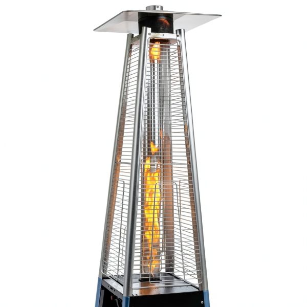 Patio Heater Replacement Parts - 49.5" Tall 4" Diameter - Quartz Glass Tube - Compatible with Four-Sided Pyramid Flame Outdoor Heater - with Neoprene Rubber Silicone Connecting Ring-4