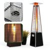 Patio Heater Glass Tube Replacement,49.5" Tall 4" Diameter with Silicone Connecting Ring Compatible with Four-Sided Pyramid Flame Outdoor Heater, Glass Tube Patio Heater for Hiland, Fire Sense-4