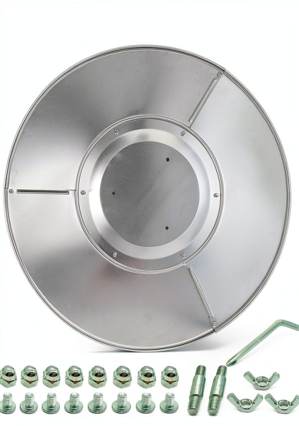 Patio Heater Reflector Shield, Aluminum Heat Reflector Shield Top for Propane Outdoor Heaters,Dome Replacement Parts(3-Hole Mount，33" Diameter Round)-0