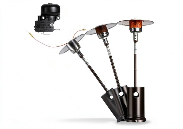 Outdoor Heater Replacement Parts Thermocouple & Tilt Switch, Repair kit Dump Switch & Thermocouple Used for Round Stand Up Heater and Pyramid patio heater, Safety Protection System Thermistor kit-2
