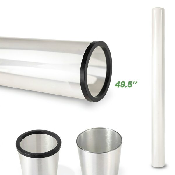 Patio Heater Glass Tube Replacement,49.5" Tall 4" Diameter with Silicone Connecting Ring Compatible with Four-Sided Pyramid Flame Outdoor Heater, Glass Tube Patio Heater for Hiland, Fire Sense-5