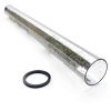 Patio Heater Glass Tube Replacement,49.5" Tall 4" Diameter with Silicone Connecting Ring Compatible with Four-Sided Pyramid Flame Outdoor Heater, Glass Tube Patio Heater for Hiland, Fire Sense-0
