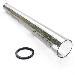 Patio Heater Glass Tube Replacement,49.5" Tall 4" Diameter with Silicone Connecting Ring Compatible with Four-Sided Pyramid Flame Outdoor Heater, Glass Tube Patio Heater for Hiland, Fire Sense-0