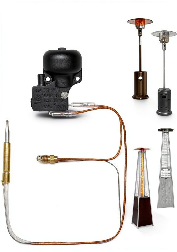 Outdoor Heater Replacement Parts Thermocouple & Tilt Switch, Repair kit Dump Switch & Thermocouple Used for Round Stand Up Heater and Pyramid patio heater, Safety Protection System Thermistor kit-1